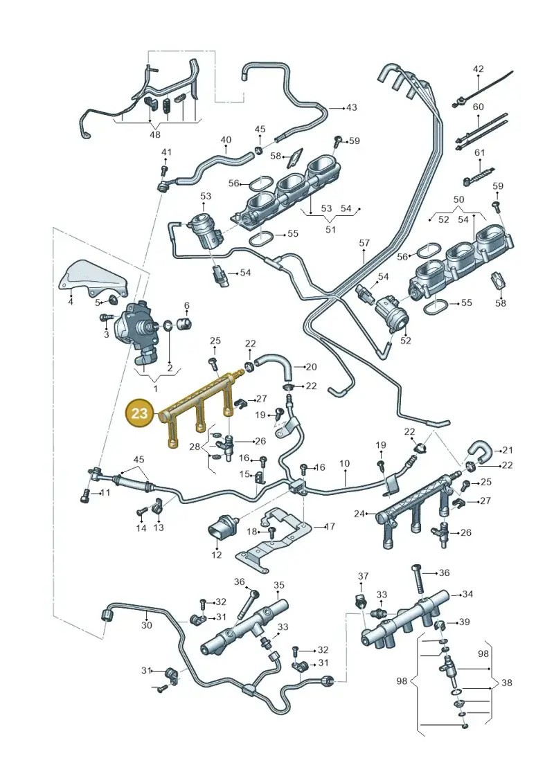06E133682C — Volkswagen Phideon (2016-2023) diagram 191133100, position 23