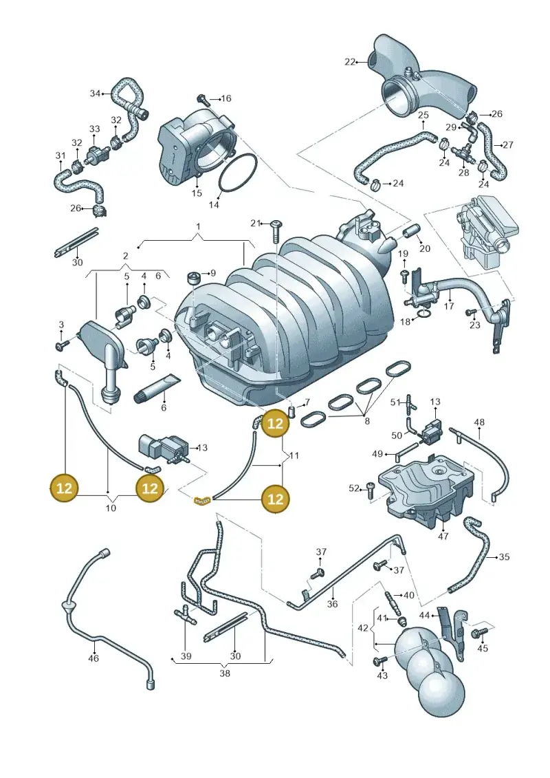 06E133784E — Volkswagen Touareg                08> (2007-) diagram 493133630, position 12