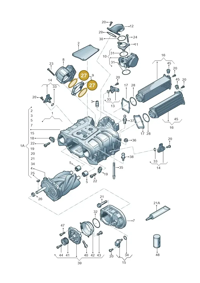06E145272C — Volkswagen Phideon (2016-2023) diagram 771145250, position 27