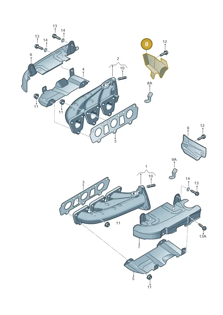 06E253243E — Volkswagen Touareg BlueMotion (2014-2018) diagram 448253100, position 8
