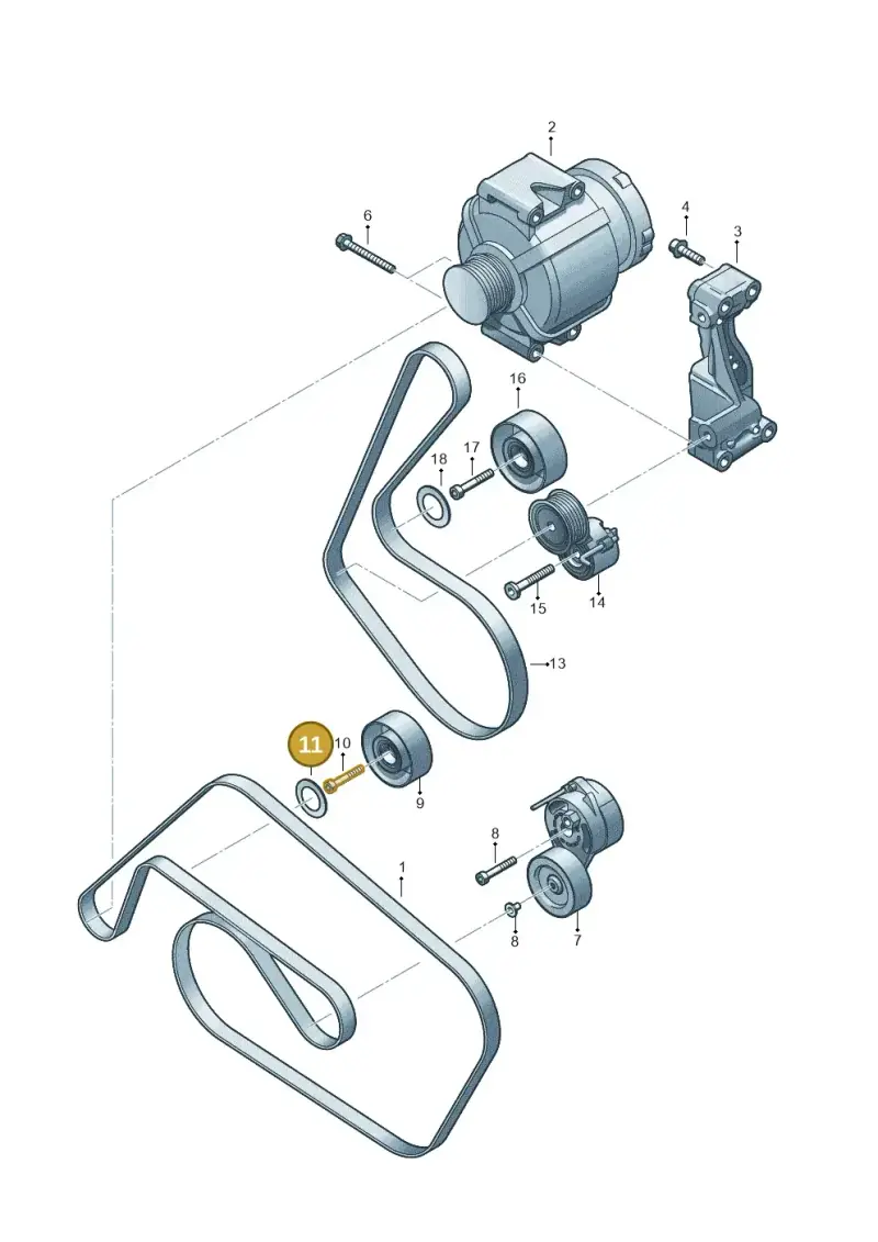 06E903097A — Volkswagen Touareg BlueMotion (2014-2018) diagram 693903300, position 11