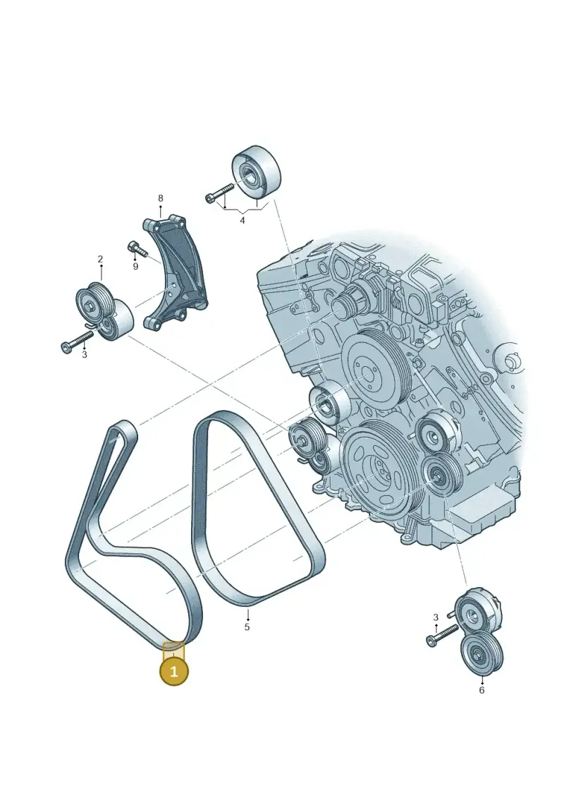 06E903137AB — Volkswagen Touareg BlueMotion (2014-2018) diagram 693903200, position 1
