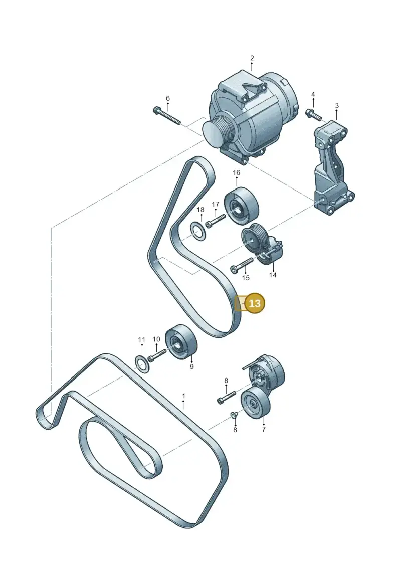 06E903137AB — Volkswagen Touareg BlueMotion (2014-2018) diagram 693903300, position 13