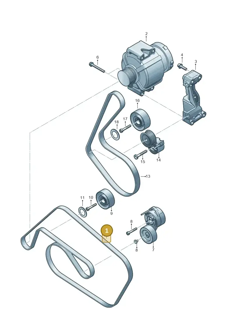 06E903137AE — Volkswagen Touareg BlueMotion (2014-2018) diagram 693903300, position 1
