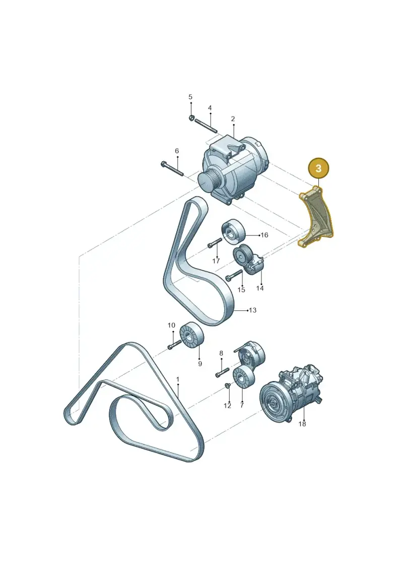 06E903143D — Volkswagen Phideon (2016-2023) diagram 251903500, position 3