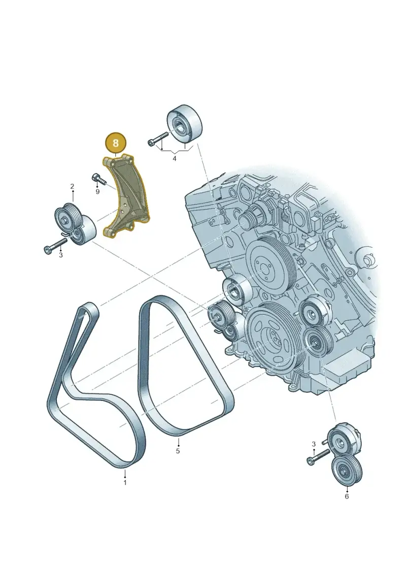 06E903143D — Volkswagen Touareg BlueMotion (2014-2018) diagram 693903200, position 8