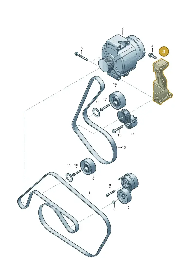 06E903143H — Volkswagen Touareg BlueMotion (2014-2018) diagram 693903300, position 3