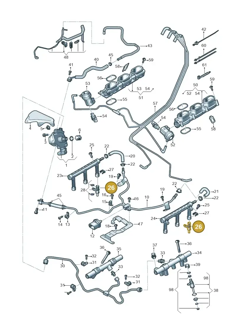 06E906031A — Volkswagen Phideon (2016-2023) diagram 191133100, position 26
