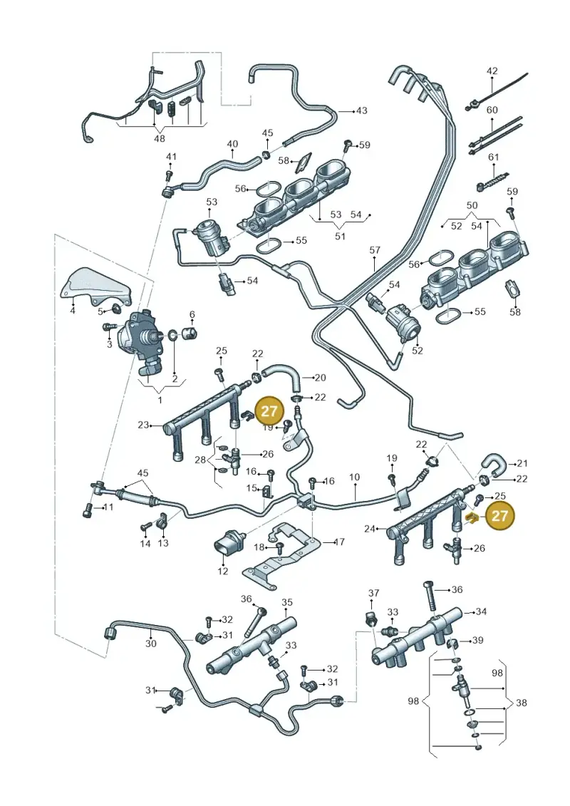 06E906037B — Volkswagen Phideon (2016-2023) diagram 191133100, position 27