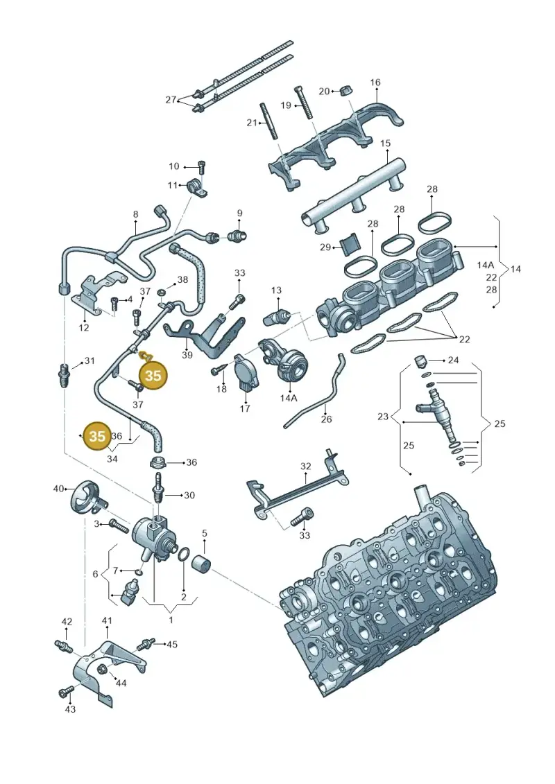 06E906051K — Volkswagen Touareg BlueMotion (2014-2018) diagram 693133500, position 35