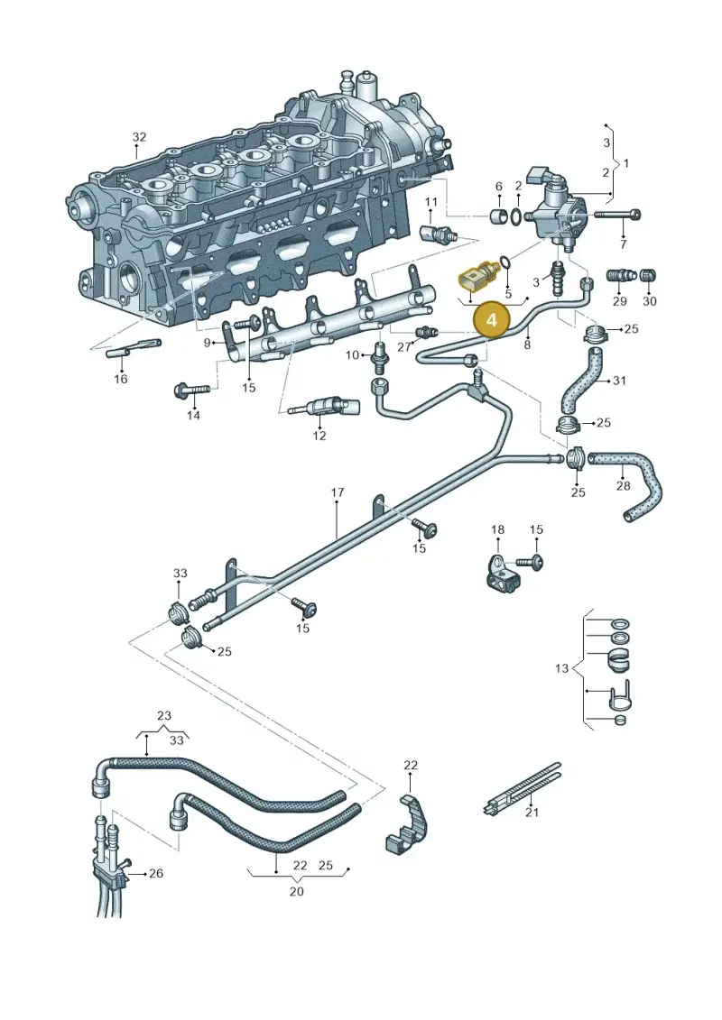 06E906051K — Volkswagen Scirocco 2.0 (2014-2017) diagram 747133750, position 4