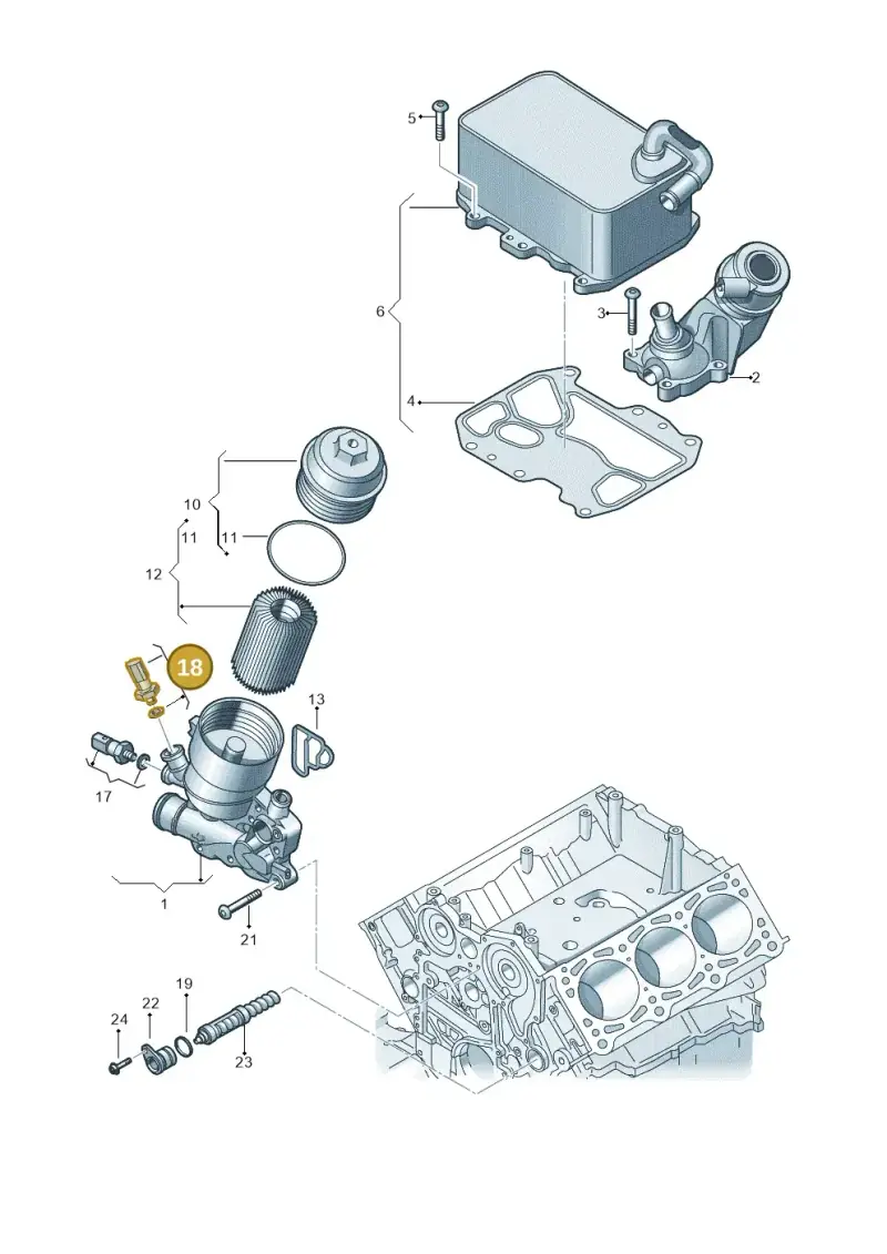 06E906054J — Volkswagen Touareg (2017-2023) diagram 788115560, position 18