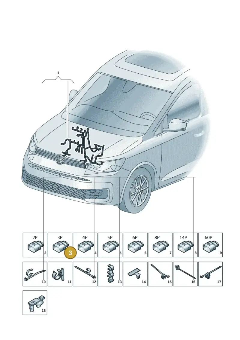 06E973703 — Volkswagen Caddy Maxi Kombi (2020-2024) diagram 2ka971020, position 3