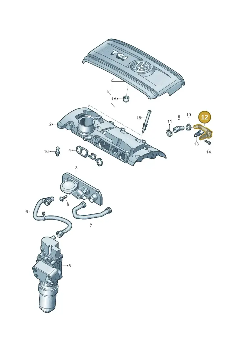 06F103213N — Volkswagen Polo (2012-2014) diagram 747103720, position 12