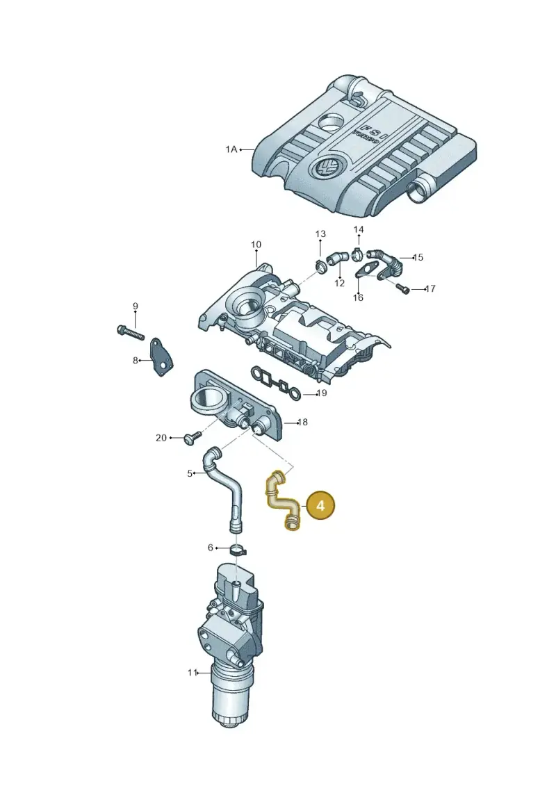 06F103221E — Volkswagen Jetta (2008-2011) diagram 449103890, position 4