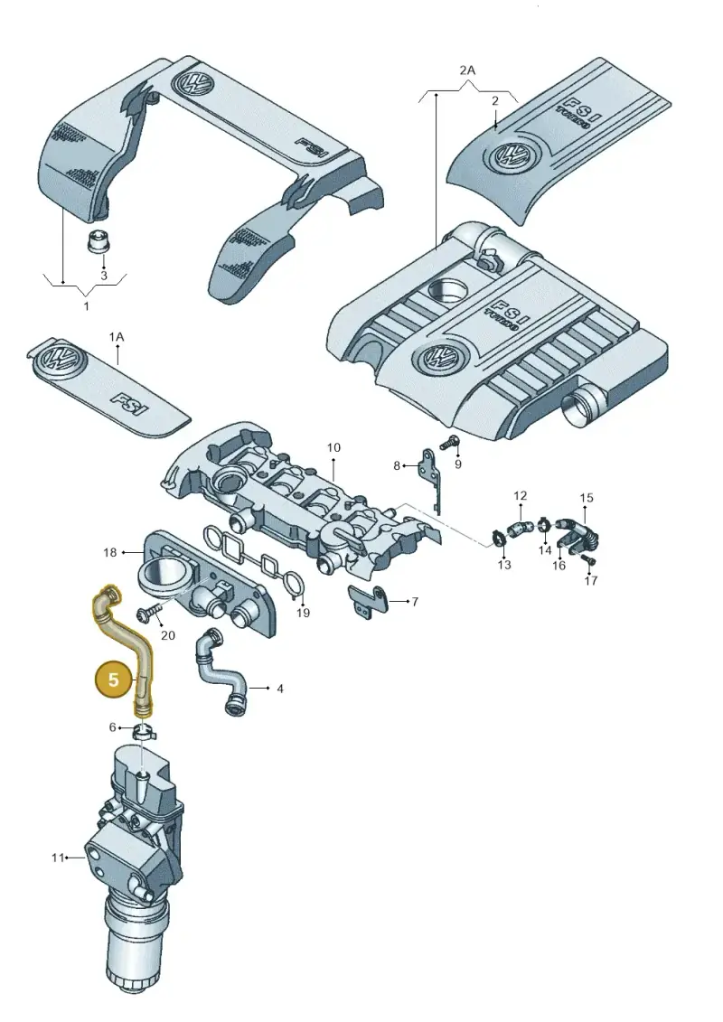 06F103235A — Volkswagen EOS 2.0 (2008-2010) diagram 409103800, position 5