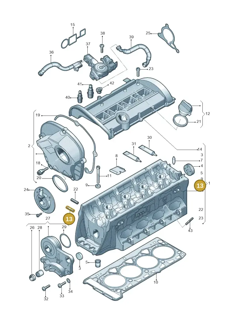 06F103397 — Volkswagen Golf (2009-2014) diagram 617103400, position 13