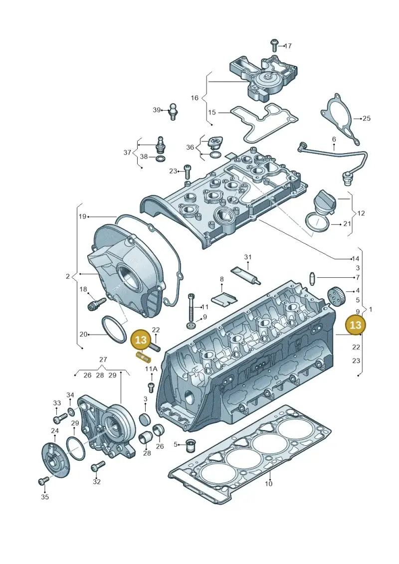 06F103397 — Volkswagen New beetle (2011-2016) diagram 627103530, position 13