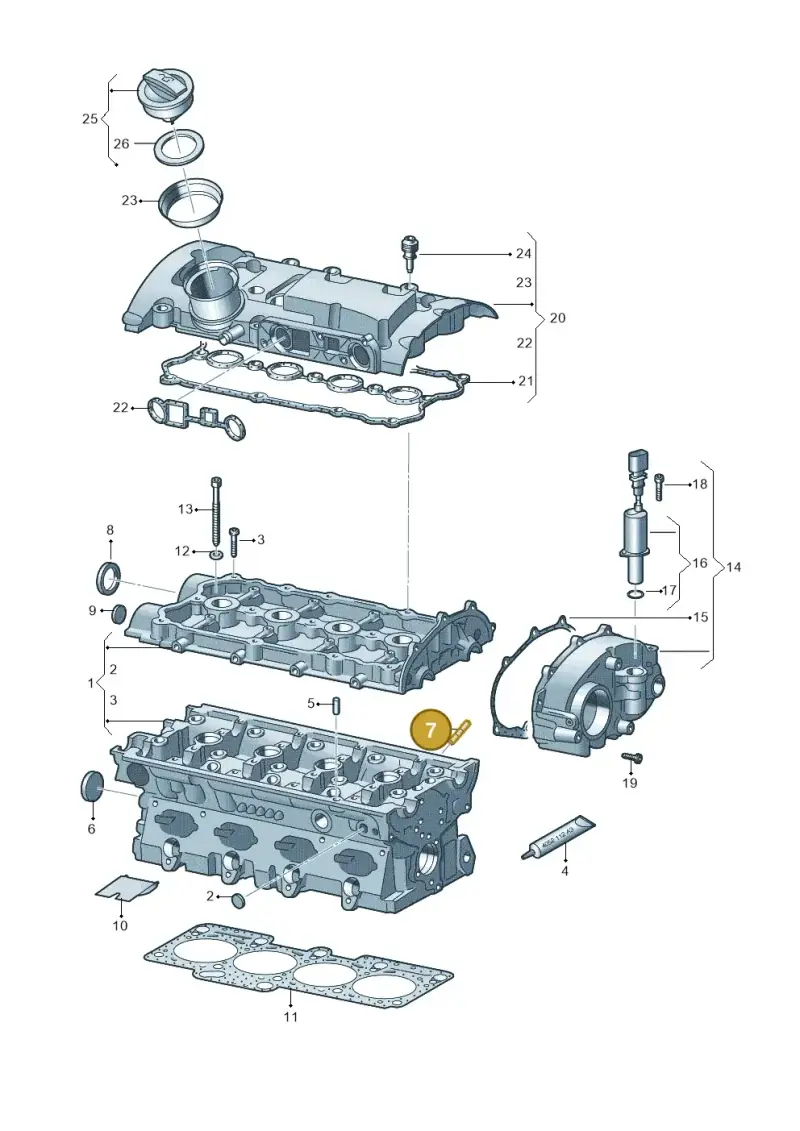 06F103397 — Volkswagen Golf Cabriolet (2011-2016) diagram 649103540, position 7