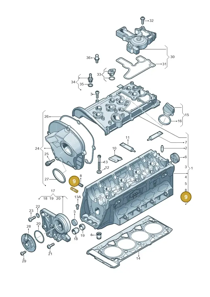 06F103397 — Volkswagen Tiguan 4Motion (2011-2018) diagram 634103500, position 9