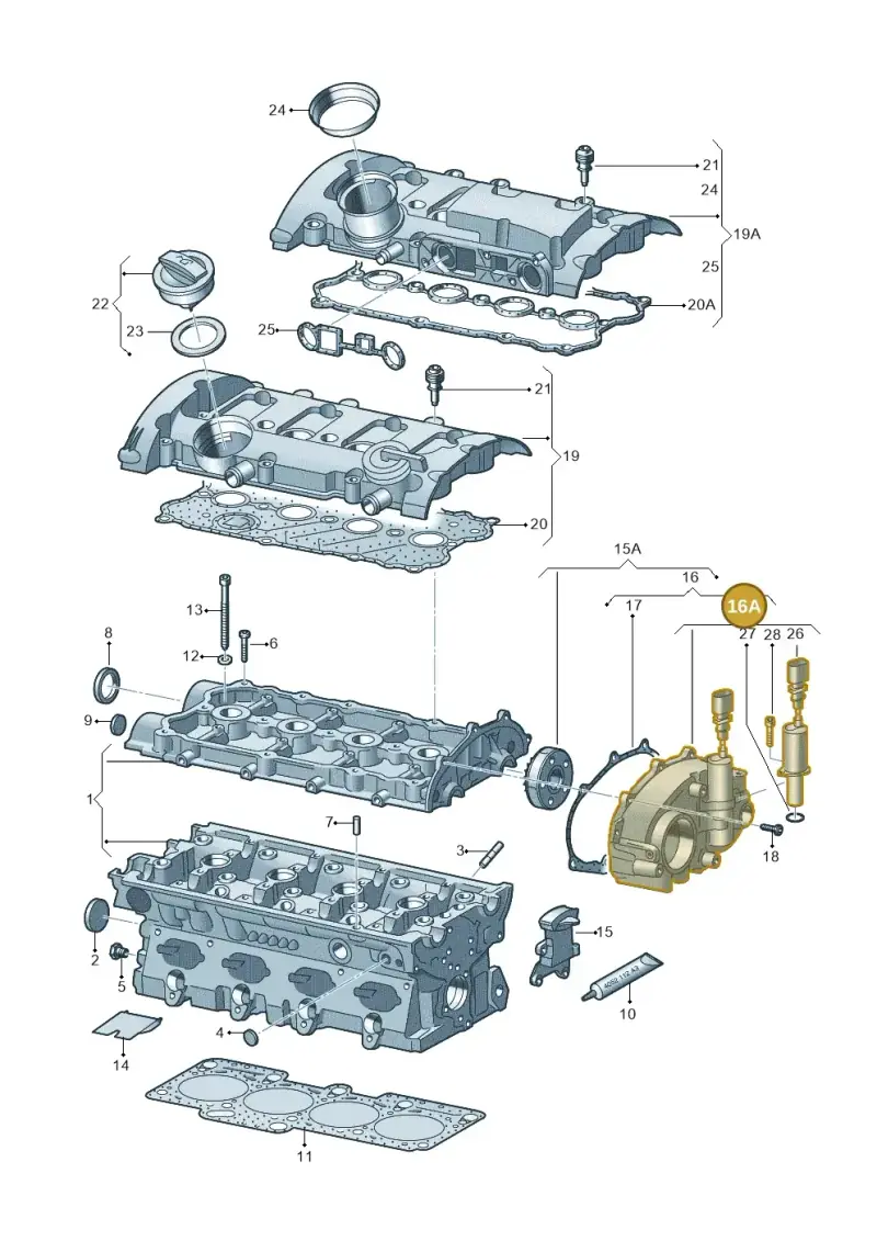 06F103530F — Volkswagen Passat estate (2008-2011) diagram 420103550, position 16A