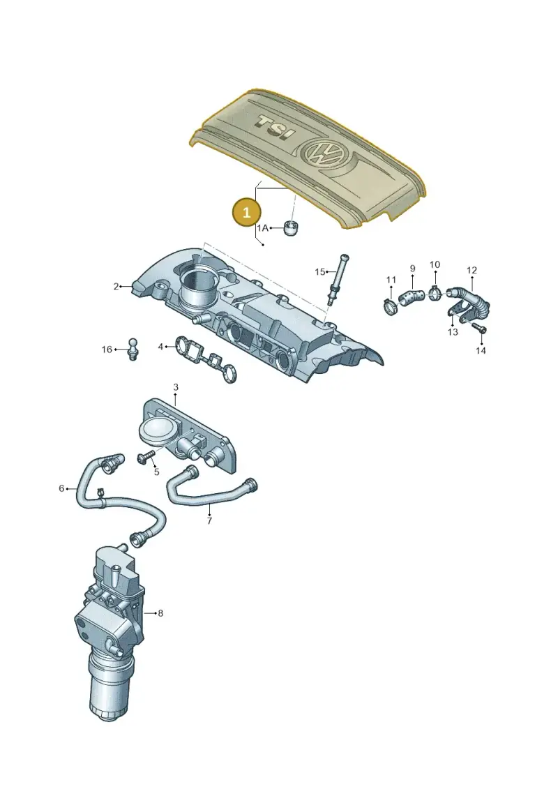 06F103925K — Volkswagen Polo (2012-2014) diagram 747103720, position 1