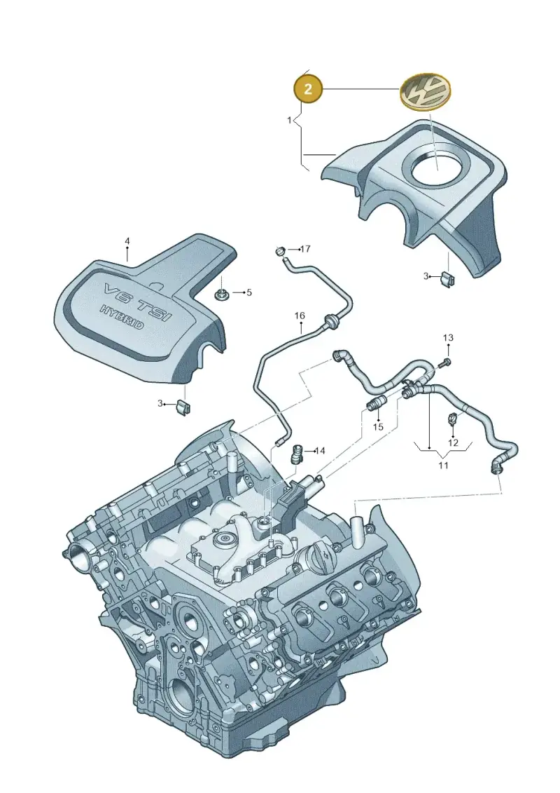 06F103940 — Volkswagen Touareg BlueMotion (2014-2018) diagram 693103800, position 2