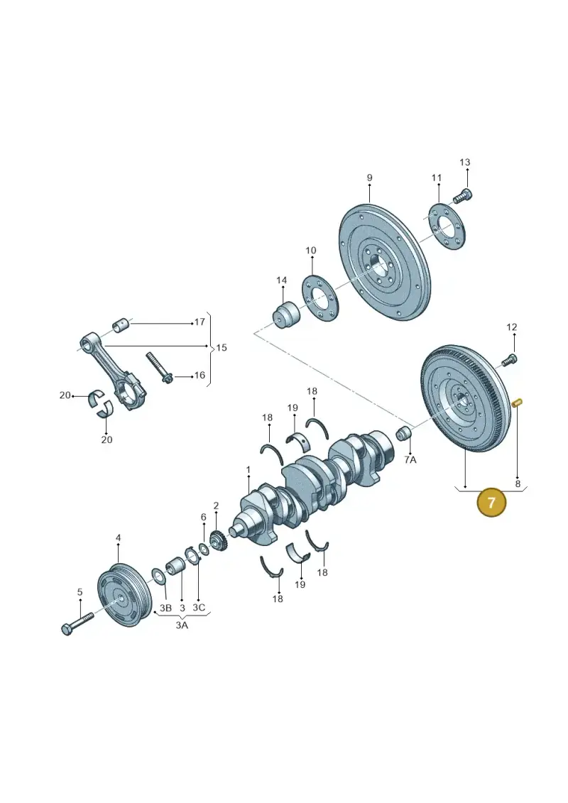 06F105266N — Volkswagen Touran 1.9 (2008-2010) diagram 253105150, position 7
