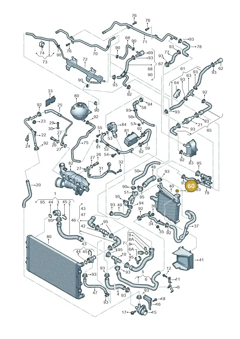 06F121056C — Volkswagen Scirocco 2.0 (2014-2017) diagram 649121340, position 60