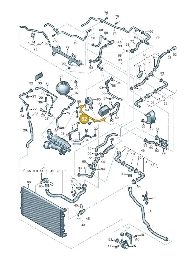 06F121065H — Volkswagen Jetta (2008-2011) diagram 625121300, position 52