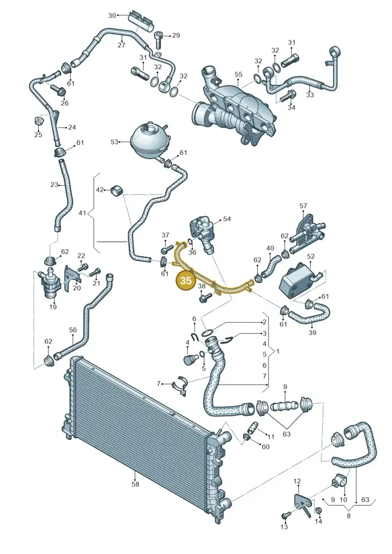 06F121065H — Volkswagen Polo (2012-2014) diagram 708121500, position 35