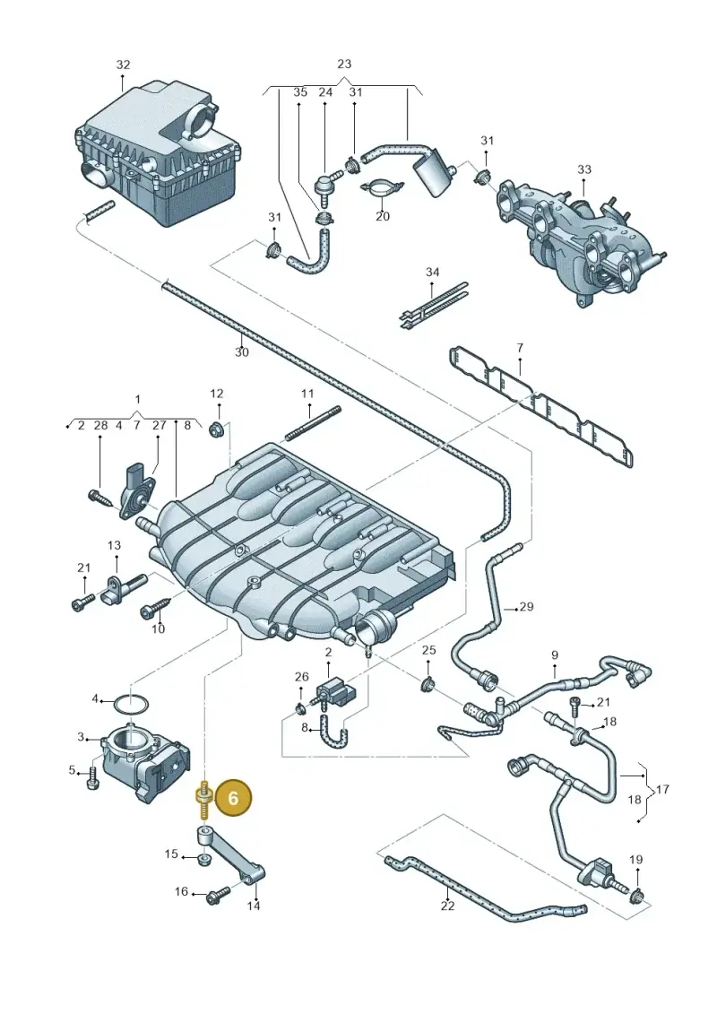 06F121273A — Volkswagen Amarok twin cab (2012-2016) diagram 683133300, position 6