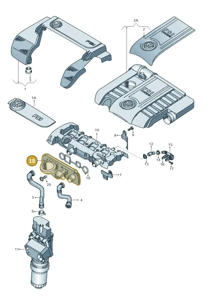 06F129101P — Volkswagen EOS 2.0 (2008-2010) diagram 409103800, position 18