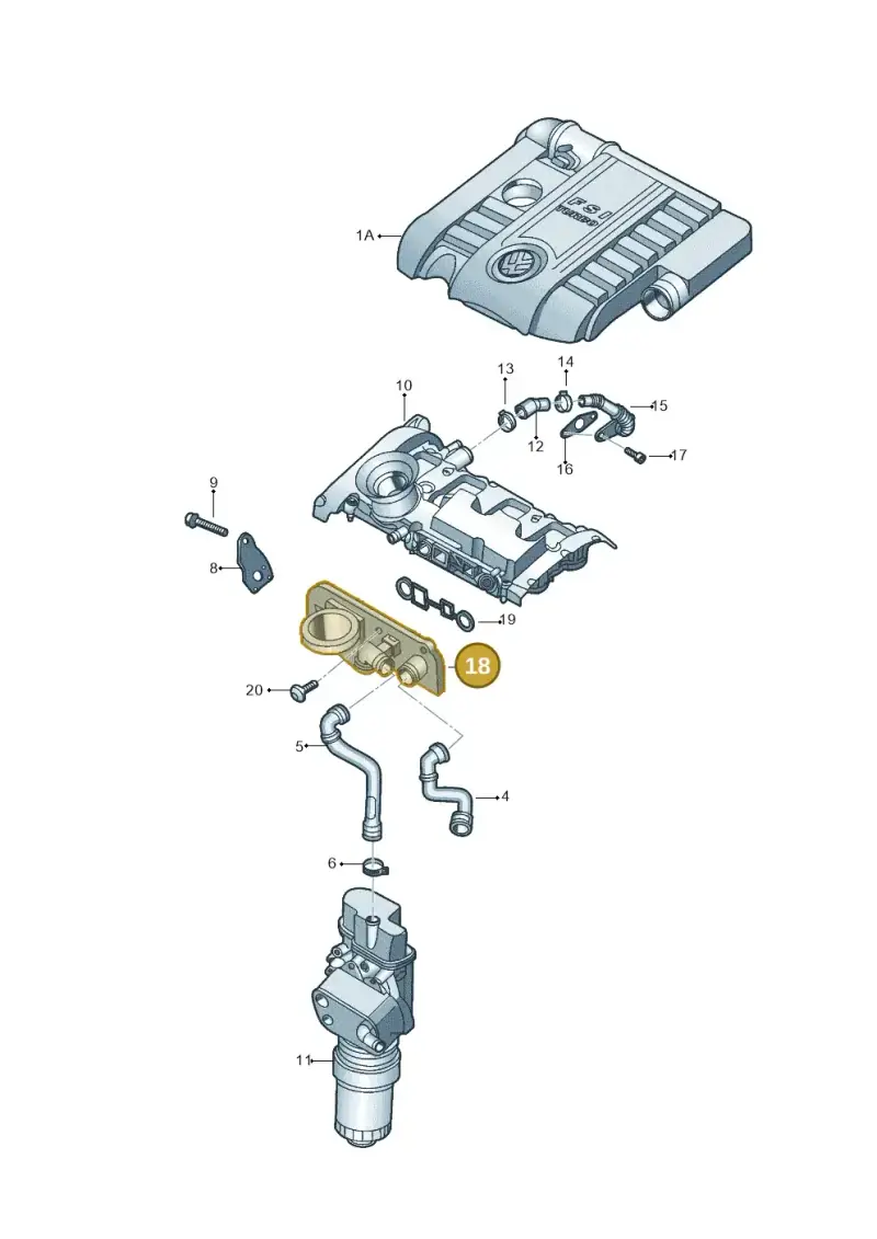 06F129101P — Volkswagen Jetta (2008-2011) diagram 449103890, position 18