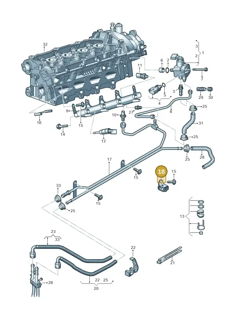 06F130401A — Volkswagen Scirocco 2.0 (2014-2017) diagram 747133750, position 18