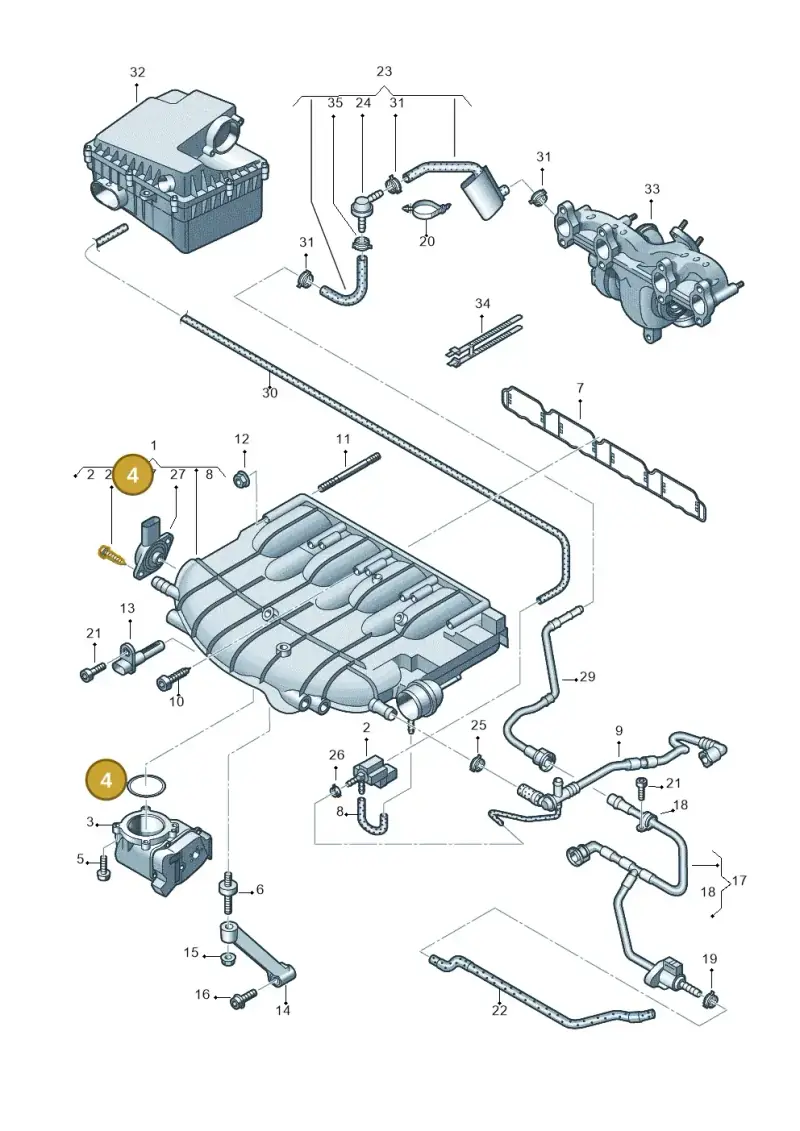 06F133073D — Volkswagen Amarok twin cab (2012-2016) diagram 683133300, position 4