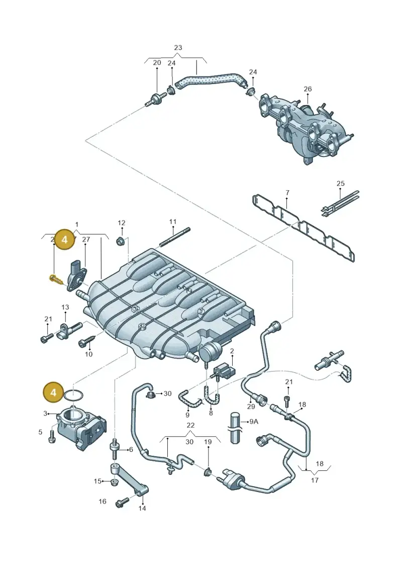 06F133073D — Volkswagen Scirocco 2.0 (2014-2017) diagram 718133300, position 4