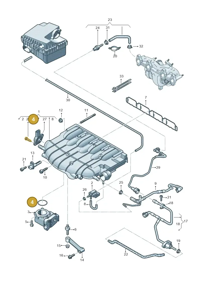 06F133073D — Volkswagen Amarok twin cab (2016-2022) diagram 894133300, position 4