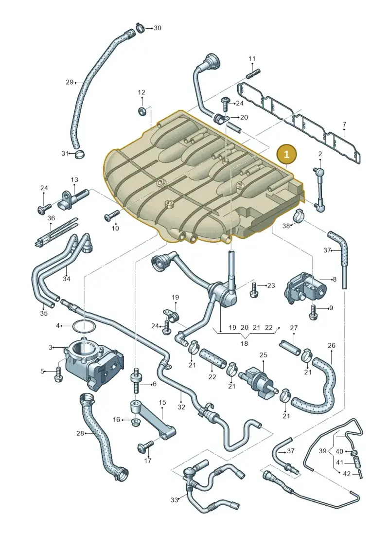 06F133201P — Volkswagen JETTA                  06> (2005-) diagram 412133420, position 1