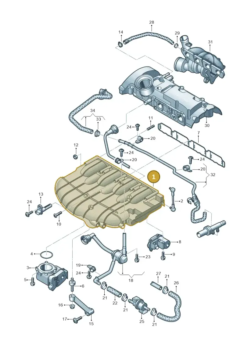 06F133201P — Volkswagen Scirocco 2.0 (2008-2014) diagram 460133350, position 1