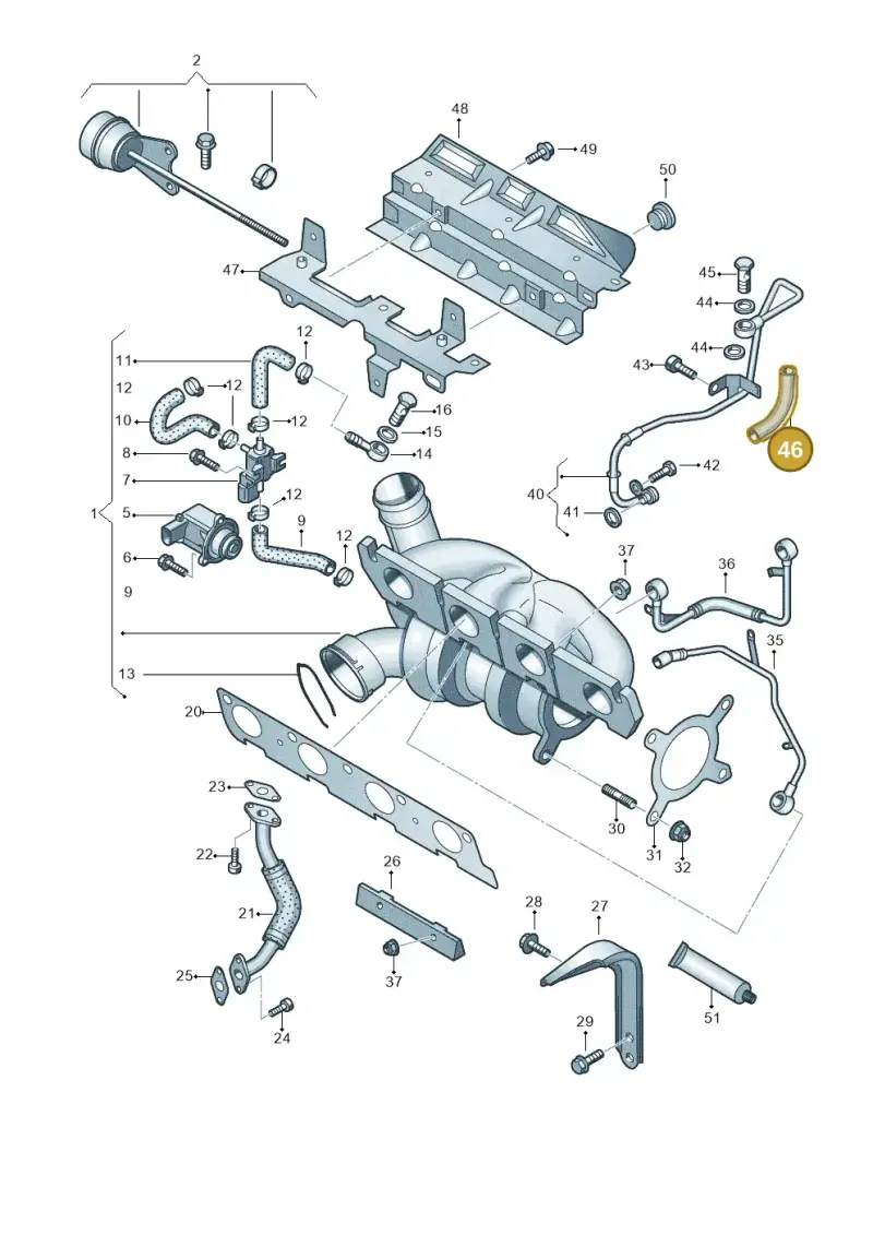 06F133833B — Volkswagen Passat CC (2011-2016) diagram 645145520, position 46