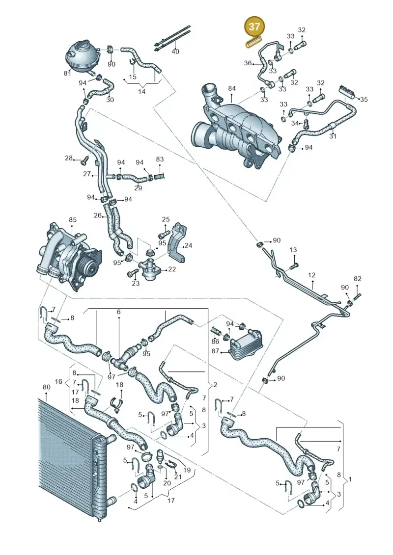 06F133833B — Volkswagen Eos BlueMotion (2010-2015) diagram 712121320, position 37