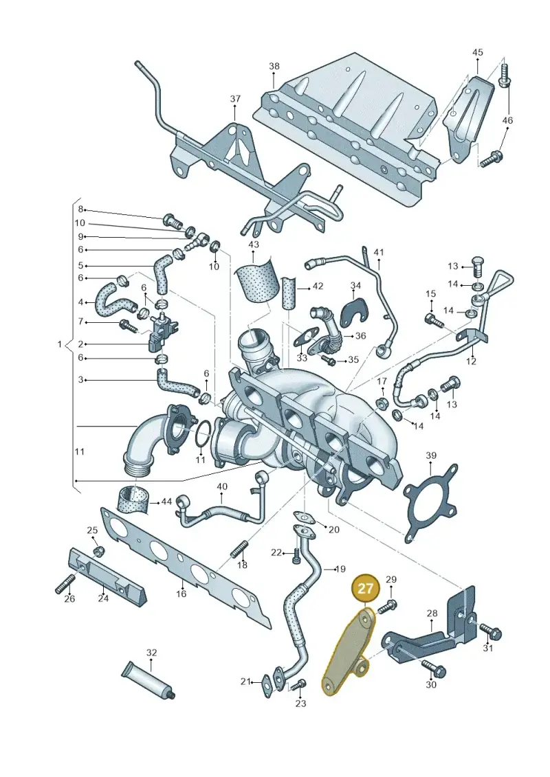 06F145533B — Volkswagen Polo (2012-2014) diagram 747145580, position 27