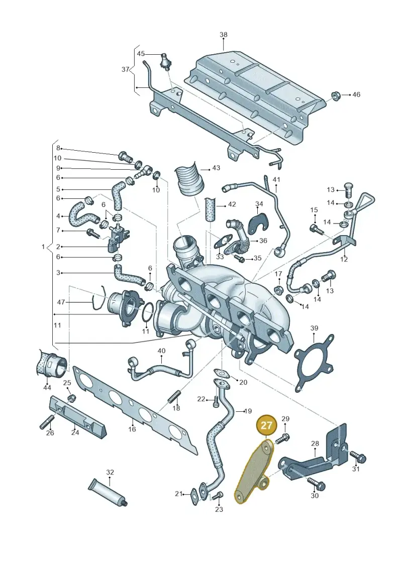 06F145533B — Volkswagen Scirocco 2.0 (2014-2017) diagram 786145560, position 27