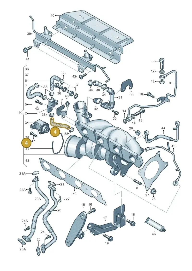 06F145718S — Volkswagen Jetta (2008-2011) diagram 412145650, position 4