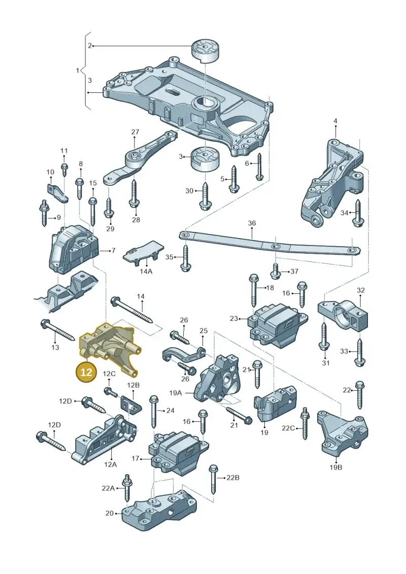 06F199207H — Volkswagen Golf Cabriolet (2011-2016) diagram 718199200, position 12