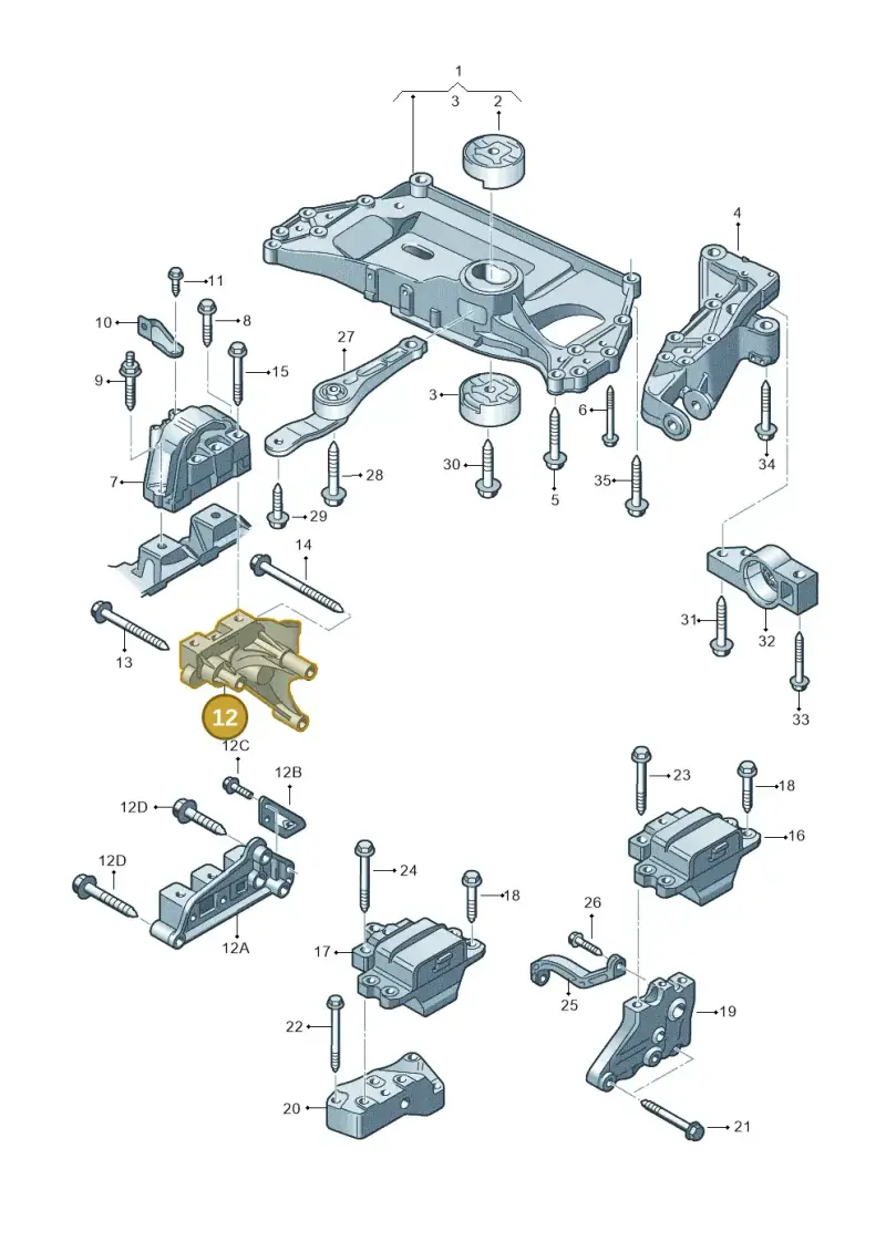 06F199207Q — Volkswagen Golf Plus (2011-2014) diagram 649199200, position 12