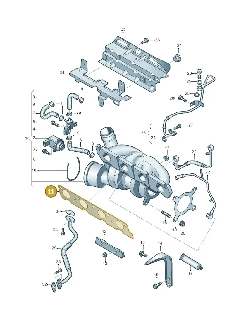 06F253039F — Volkswagen Scirocco 2.0 (2014-2017) diagram 634145550, position 11