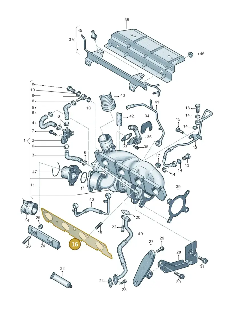06F253039F — Volkswagen Scirocco 2.0 (2014-2017) diagram 786145560, position 16