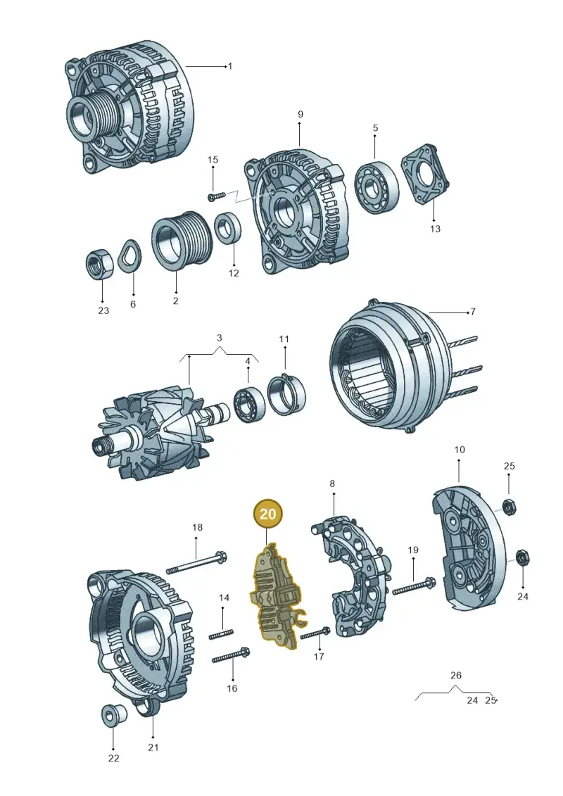 06F903803B — Volkswagen Polo (2011-2014) diagram 544903000, position 20